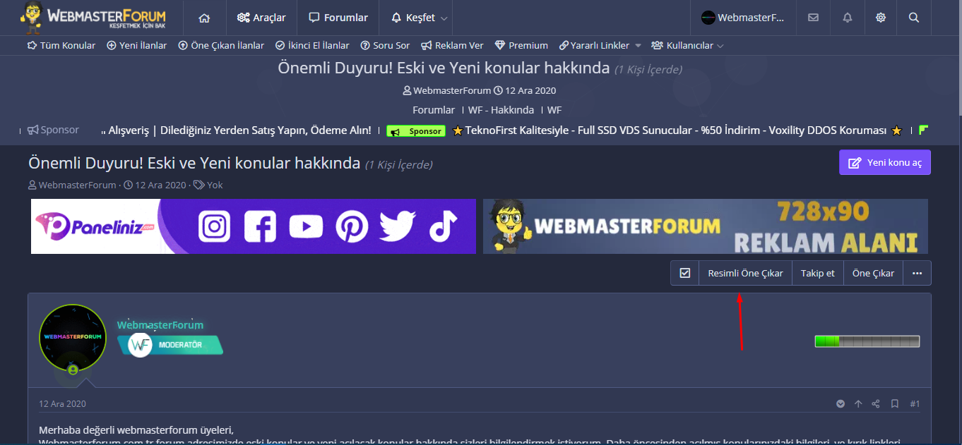 webmasterforum resimli konuları öne çıkar